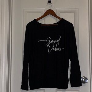 Buffalo David Bitton charcoal “Good Vibes” long-sleeve tee